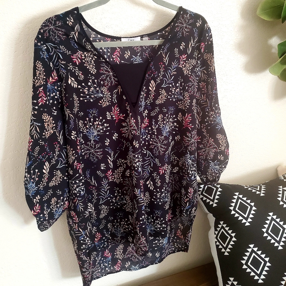 Black Floral Blouse